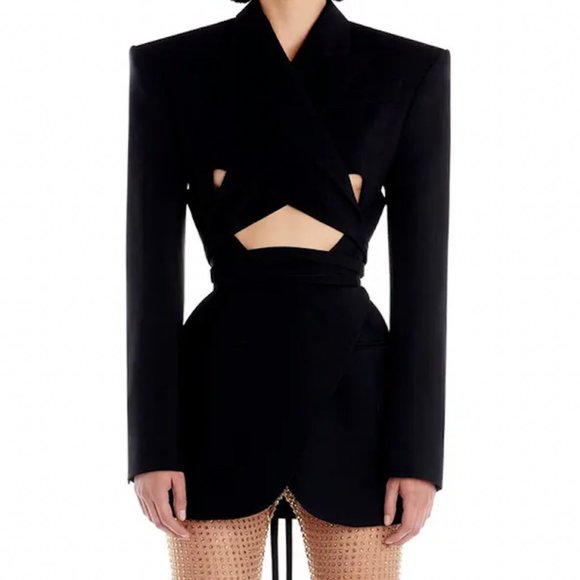 Mugler Dresses & Skirts - Cutout Long Sleeve Blazer Dress